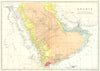 ARABIA. SAUDI ARABIA UAE Oman Kuwairt Yemen Aden Qatar Bahrain. Bacon 1895 map