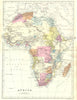AFRICA. Africa. Bacon 1895 old antique vintage map plan chart