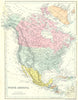 NORTH AMERICA. Canada USA Mexico central America West Indies. Bacon 1895 map