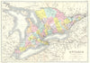 ONTARIO.  Ontario (Canada West). Bacon 1895 old antique vintage map plan chart