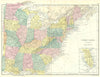 USA. United States(Eastern). Bacon 1895 old antique vintage map plan chart