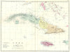 CUBA. Cuba Jamaica Bahamas Cayman Islands. Bacon 1895 old antique map chart