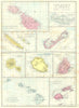 ISLANDS. Malta Madeira Bermuda Tahiti Reunion Mauritius Hawaii Fiji 1895 map