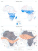 AFRICA. Elements of climate; Temperature rainfall; Winds and currents 1973 map