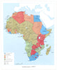 AFRICA. Independent Africa. Showing year of independence. Linguistic 1973 map