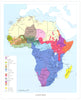 AFRICA. Languages. Linguistic 1973 old vintage map plan chart