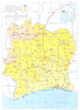 IVORY COAST. Côte d'Ivoire; Republic of Ivory Coast 1973 old vintage map chart
