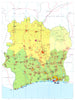 IVORY COAST.  Economy industry trade farming agriculture resources 1973 map