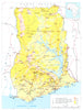GHANA. Ghana; Republic of Ghana 1973 old vintage map plan chart