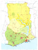 GHANA. Economy industry trade farming agriculture resources 1973 old map
