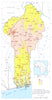 BENIN. Benin; Republic of Benin 1973 old vintage map plan chart