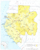 GABON. Gabon; Republic of Gabon 1973 old vintage map plan chart