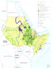 NORTH EAST AFRICA. Horn of Africa. Economy industry trade agriculture 1973 map