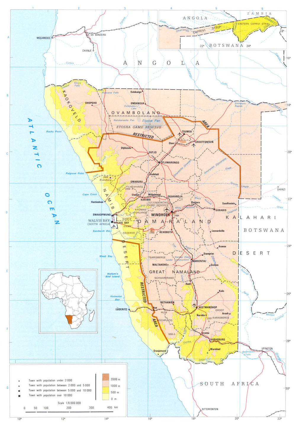 NAMIBIA. Namibia;  1973 old vintage map plan chart