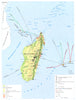 AFRICA IN THE INDIAN OCEAN. Madagascar Reunion Comoros Mauritius 1973 old map