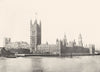 LONDON. Houses of Parliament- river. Westminster Abbey 1896 old antique print