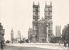 LONDON. Westminster Abbey- with St Margaret's Church & Victoria Tower 1896