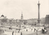 LONDON. Trafalgar Square- From Cockspur Street 1896 old antique print picture