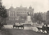 LONDON. Leicester Square- The Alhambra Theatre, From the Gardens 1896 print