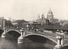 LONDON. Blackfriars Bridge- Showing St Paul's Cathedral 1896 old antique print