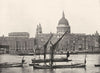 LONDON. The Thames- St Paul's Cathedral, From Bankside 1896 old antique print