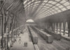 LONDON. King's Cross station- General View of the Platforms 1896 old print