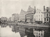 BELGIUM. Ghent- On the Bank of the Scheldt 1895 old antique print picture
