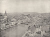 SWITZERLAND. Zurich- Grosse Stadt & Kleine divided river Limmat 1895 old print