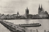 GERMANY. Cologne- view Right Bank, Showing cathedral & bridge of boats 1895