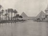EGYPT. Ghizeh- The Pyramids and the Nile 1895 old antique print picture