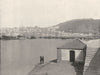 SPAIN. Malaga- The City and the Harbour 1895 old antique vintage print picture