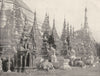 BURMA. Rangoon- The Base of the Grand Pagoda 1895 old antique print picture