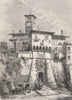 ITALY. Porta Rusteri, Feltre 1877 old antique vintage print picture