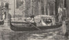 VENICE. A Gondola 1877 old antique vintage print picture