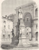 ITALY. Milan. Monument to Leonardo da Vinci 1877 old antique print picture