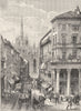 ITALY. Milan. Corso Vittorio Emanuele 1877 old antique vintage print picture