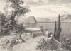 ITALY. Lago di Como. Bellaggio, seen from Villa Giulia 1877 old antique print