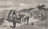ITALY. Riviera di Ponente. Scene on the Shore 1877 old antique print picture
