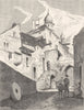 ALPES- MARITIMES. Street in Tende 1877 old antique vintage print picture