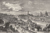 ITALY. Florence. Florence, from San Miniato 1877 old antique print picture