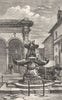 ITALY. Florentine art. Bronze fountain Piazza Santissima Annunziata 1877 print