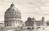 ITALY. Pisa. Piazza del Duomo 1877 old antique vintage print picture