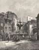 ITALY. The Great fountain in Viterbo 1877 old antique vintage print picture