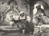 ROME. Fountain in a Roman Courtyard 1877 old antique vintage print picture