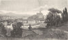 ROME. Villa Lante on the Janiculum 1877 old antique vintage print picture