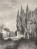 ROME. In Villa Massimo 1877 old antique vintage print picture
