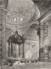 ITALY. Interior of St Peter's 1877 old antique vintage print picture
