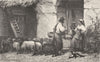 ROME. Roman Campagna. The Shepherd's return home 1877 old antique print