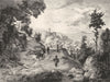 ITALY. Olevano 1877 old antique vintage print picture