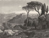 ITALY. Genzano on the Lake of Nemi 1877 old antique vintage print picture
